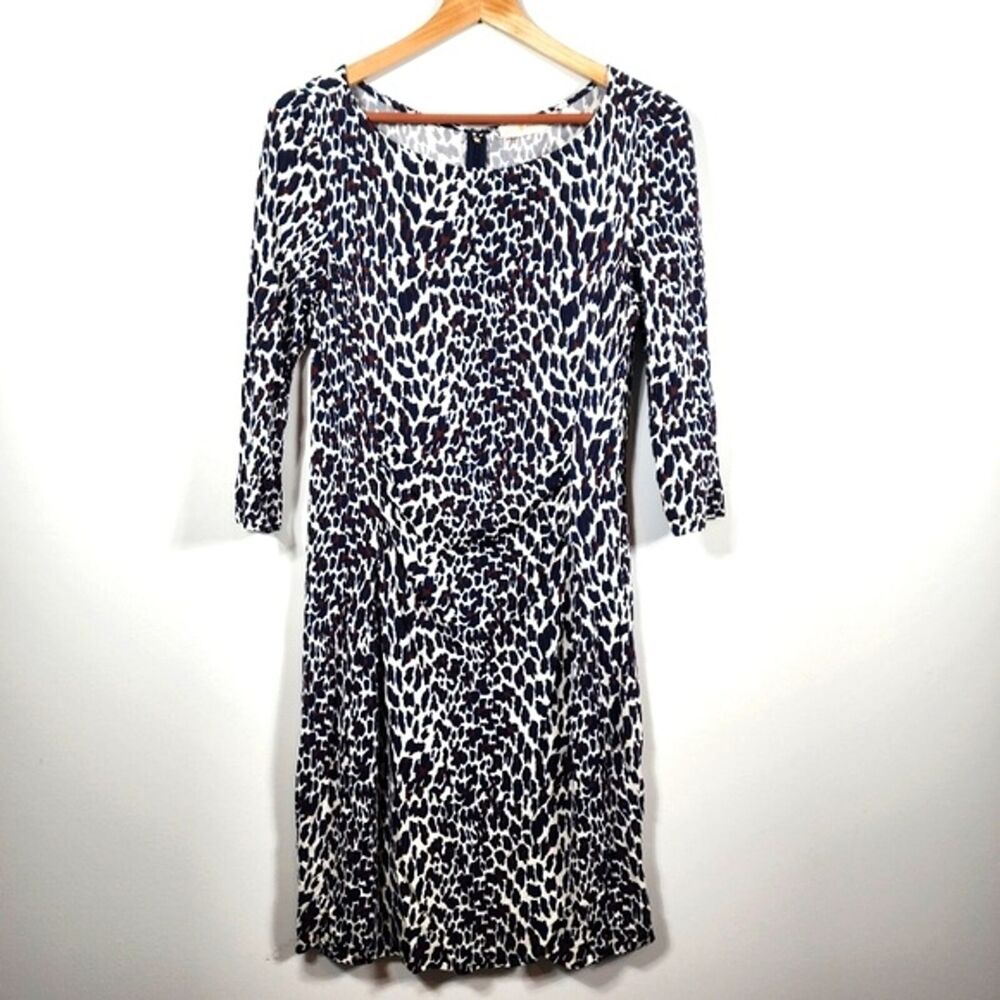 Tory Burch Leopard Print Long Sleeve Dress Size Medium